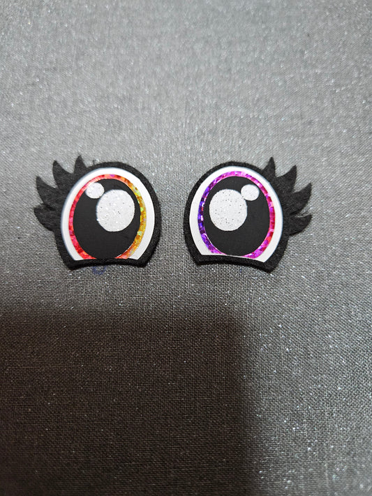 Felt 1 inch Sample Cute multi color eyes with lashes