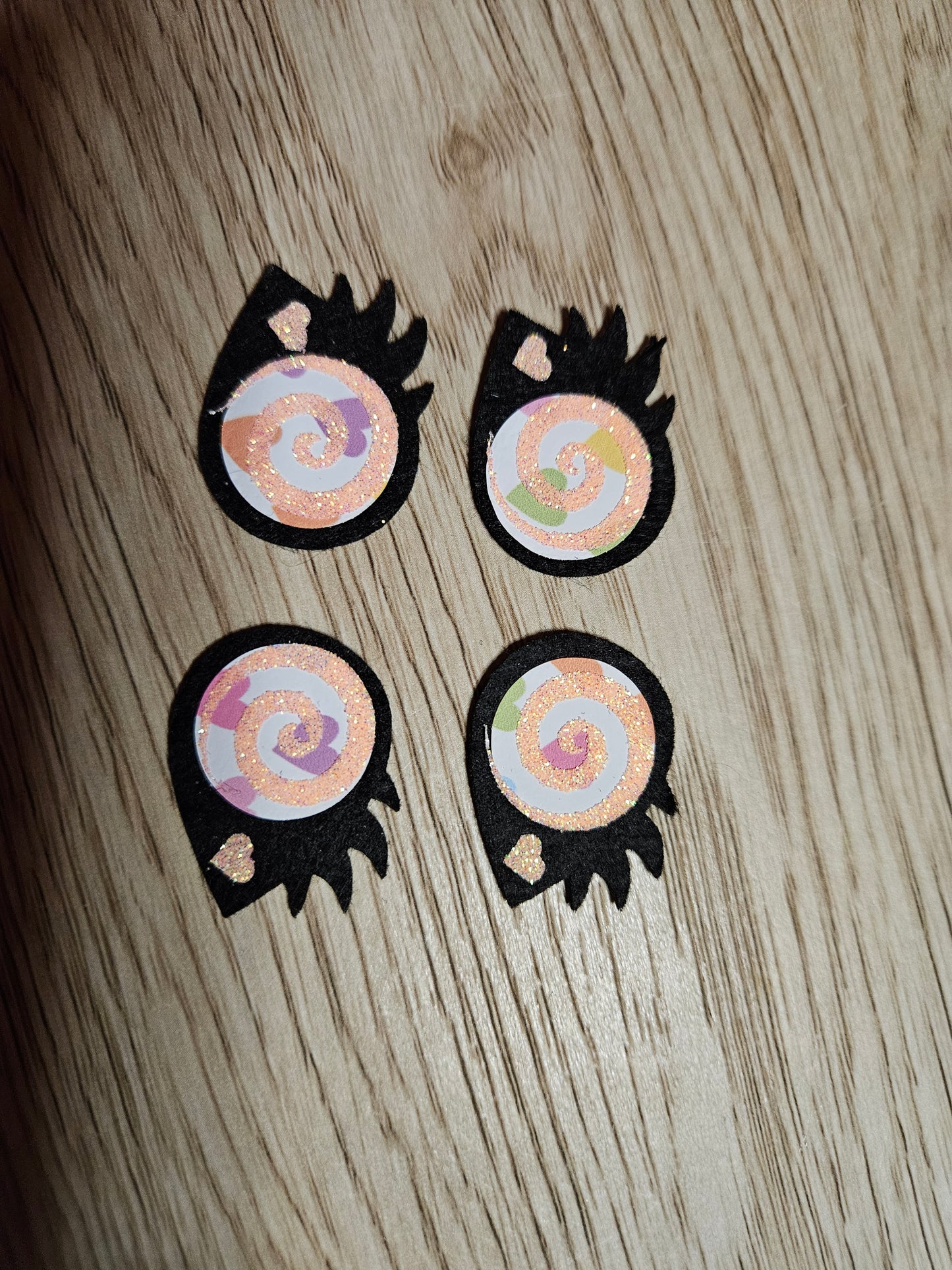 1 inch Felt Spiral eyes